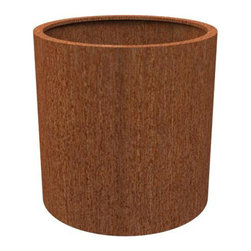 Corten Steel Atlas Cylinder - Outdoor Plant Pots & Planters