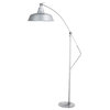 10" Farmhouse LED Industrial Floor Lamp, Galvanized Silver