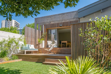 Exemple d'une terrasse tendance.