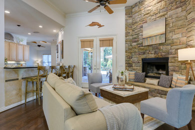 Inspiration for a transitional open concept living room remodel in Houston