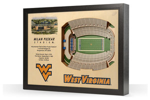 NCAA West Virginia Mountaineers 25 Layer Stadiumviews 3D Wall Art