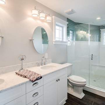 Beach Style Master Bath | White & Blue