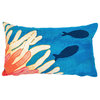Visions III Reef and Fish Indoor/Outdoor Pillow, Coral, 12"x20"