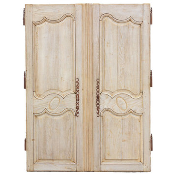 Pair of Antique Bleached Oak French Doors