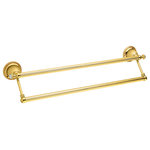 Bronces Mestre - Artica Swarovski double large towel bar. Luxury towel bar, towel rack, Polished 24k Gold Plated - Regency Style is a refined interpretation of French art and architecture from the XIV century that incorporates an aesthetic of harmony and elegance of artistic and decorative pieces.