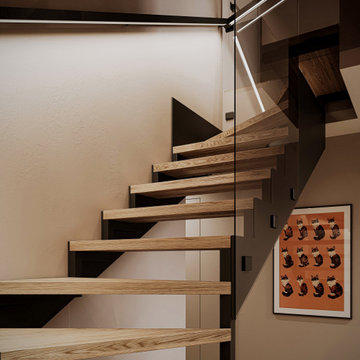 Contemporary Stairwell and Hallway