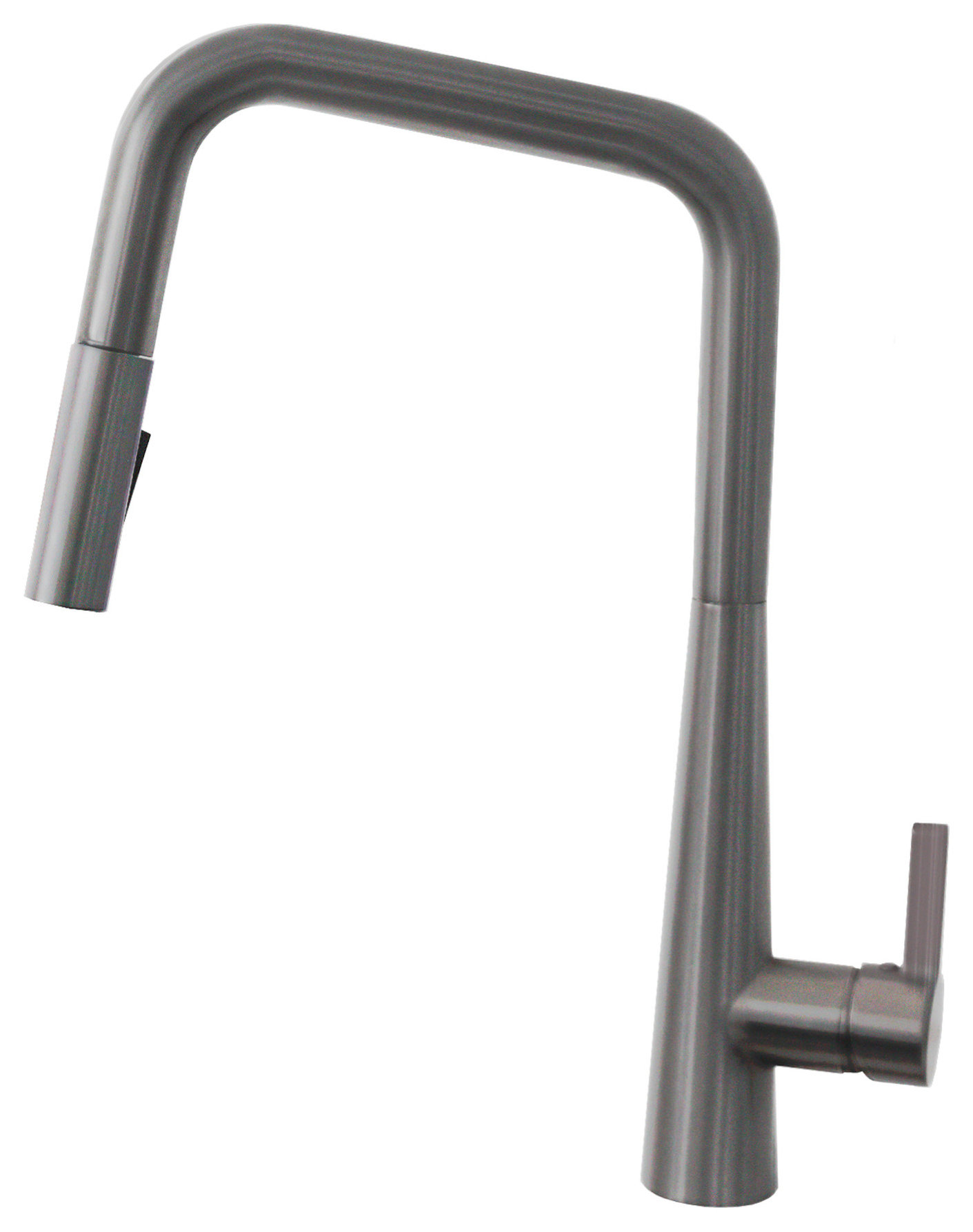 STYLISH Modern Single Handle Pull Down Sprayer Kitchen Faucet in Gunmetal