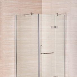 Aston Global 40" x 32" Frameless Shower Enclosure with Shower Base in Chrome Fin - Bath Products