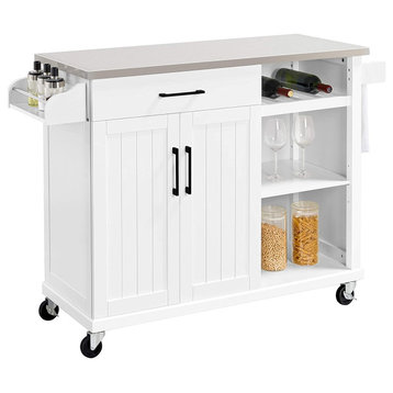 Kitchen Cart with Stainless Steel Top