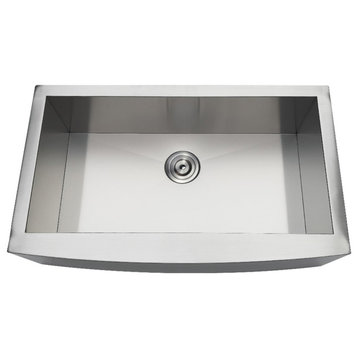 Gourmetier Drop-In Stainless Steel Single Bowl Farmhouse Kitchen Sink, Brushed