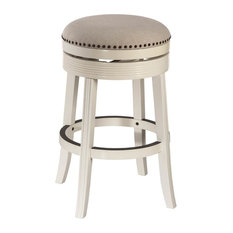 Hillsdale Furniture - Backless Swivel Counter Stool, White Finish - Bar Stools and Counter Stools