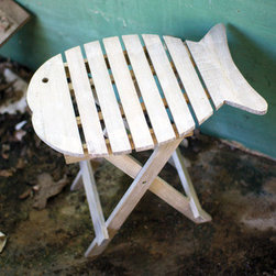 Portable Driftwood Fish Accent Table - Furniture