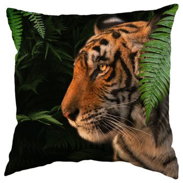Jungle Tiger Double Sided Pillow, 16"x16"
