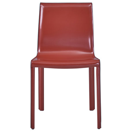 Gervin Recycled Leather Dining Side Chair, Set of 2, Cordovan