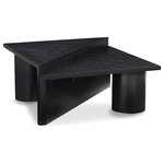 Meridian Furniture - Pavillion Coffee Table, Black - Inject bold, modern styling into your living space with this Pavillion Coffee Table. The striking blend of a rich black finish and oak wood veneer exudes elegance and durability. This design is composed of two distinct tables that can be placed together for a cohesive, eye-catching centerpiece. The versatile styling options of this coffee table allow you to personalize it to your liking and create a unique look that complements your decor. With its sleek, modern styling and sturdy construction, this coffee table is sure to become the focal point of any living space.