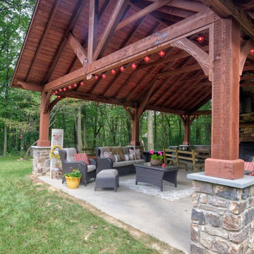 Alpine with fireplace and pizza oven