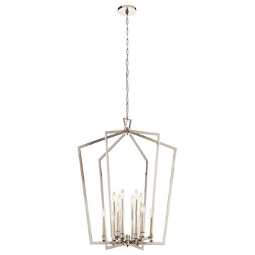 Abbotswell 12 Light Chandelier, Polished Nickel