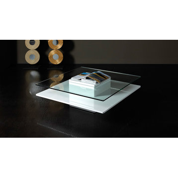 Modrest Emulsion Modern White Glass Coffee Table