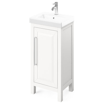 Jeffrey Alexander Cade Modern 18" White Single Vessel Sink Vanity