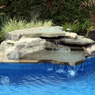 Custom Pool with Diving Rock
