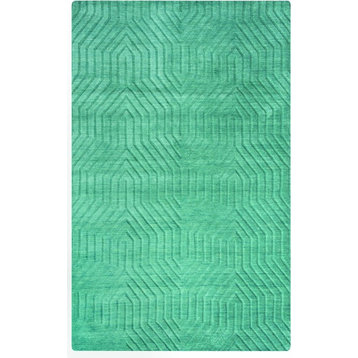 Rizzy Home Technique TC8577 Blue/Dark Teal Solid Area Rug, Runner 2'6" x 8'
