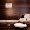Elegant Designs Romantic Sheer Shade Floor Lamp Hanging Crystals, Chrome, White