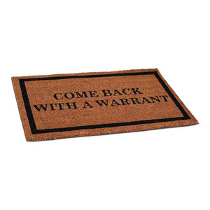 Come Back With A Warrant Doormat Standard Size Welcome Door Mat