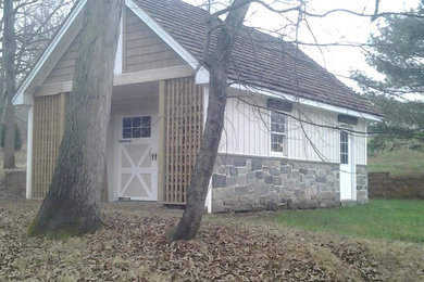 Shed - large craftsman detached shed idea in Philadelphia
