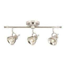 Hampton Bay Three-Light Brushed Nickel Fixed Track - Track Heads And Pendants