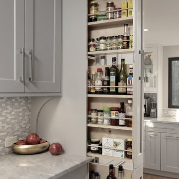Gray and white transitional kitchen in Oakton, VA