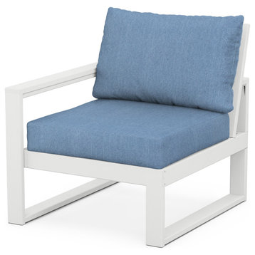 EDGE Modular Left Arm Chair, White / Sky Blue