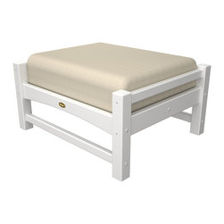 Trex&reg; Outdoor Furniture&trade; Rockport Club Ottoman in Classic White - Outdoor Footstools And Ottomans