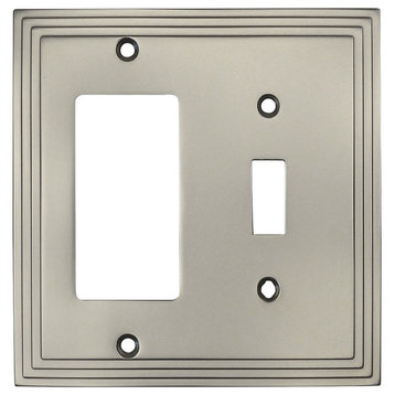 Cosmas 25077-SN Satin Nickel Single Toggle / GFCI Decora Combo