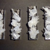 White Quartz Gemstone Mezuzah Hand Set on Lucite Base, 5" long