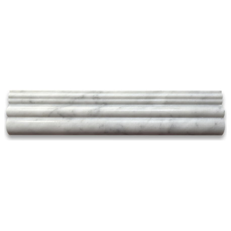 Carrara Chair Rail Marble Venato Carrera Trim Molding Polished Tile, 1 piece