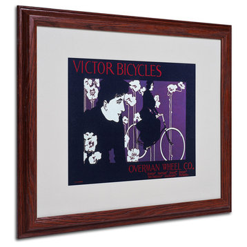 'Bike 04' Matted Framed Canvas Art by Vintage Apple Collection