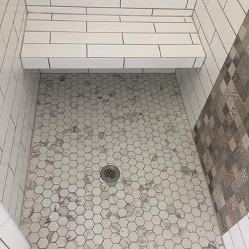 Victorian style shower with gayafores stripe