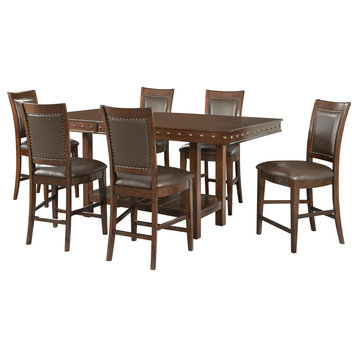 Pruitt Counter 7-Piece Dining Set-Table and 6 Counter Side Chairs