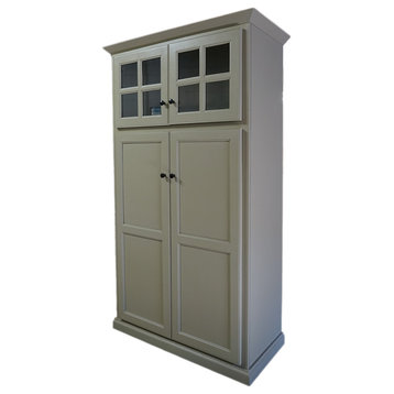 Traditional Pantry with Upper Cabinet Storage, Summer Sage