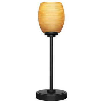 Luna 1-Light Table Lamp, Matte Black/Cayenne Linen