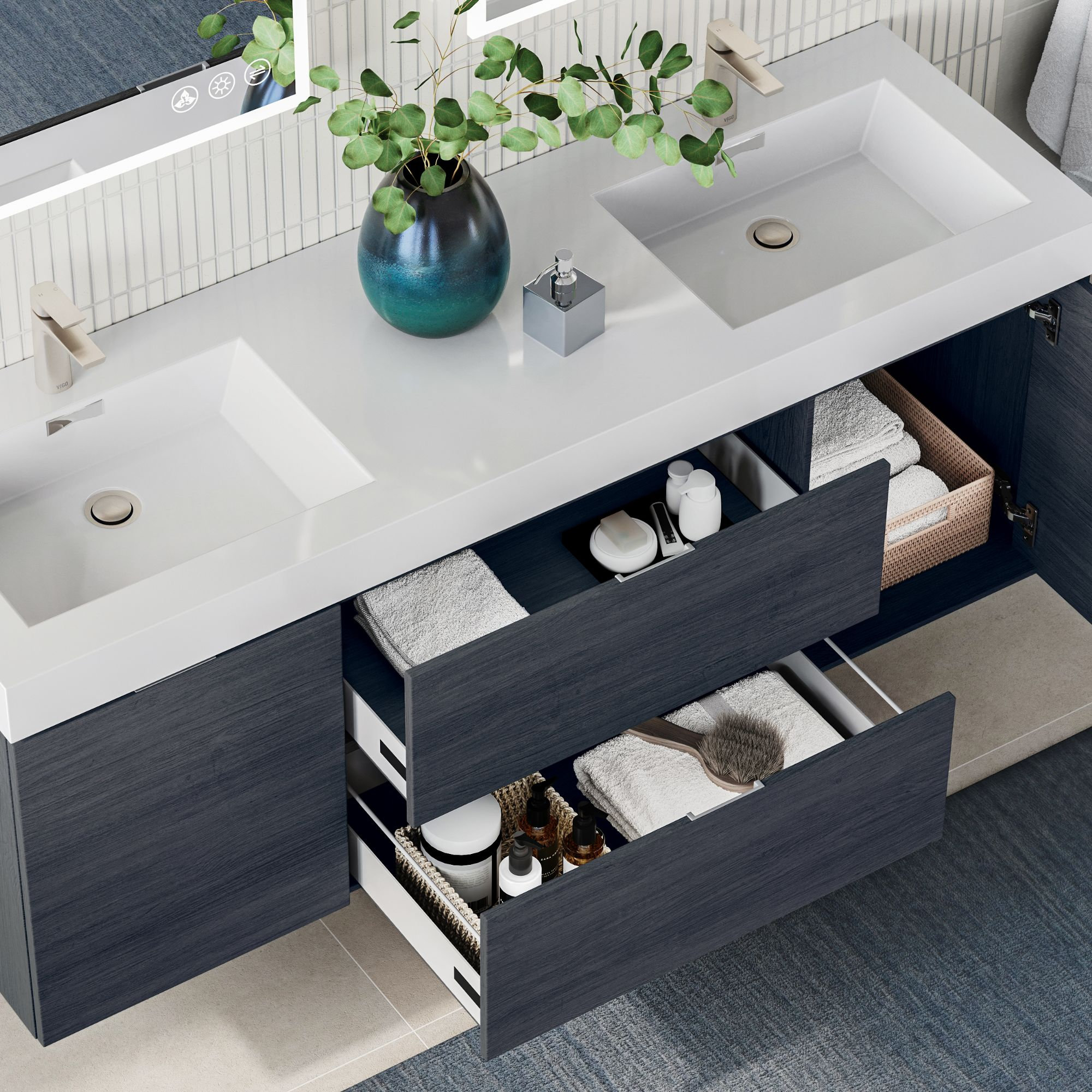Boutique Bath Vanity, 60" - Contemporary - Bathroom Vanities And Sink ...