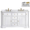 OVE Decors Diana Vanity 60" White with Carrara Marble Top