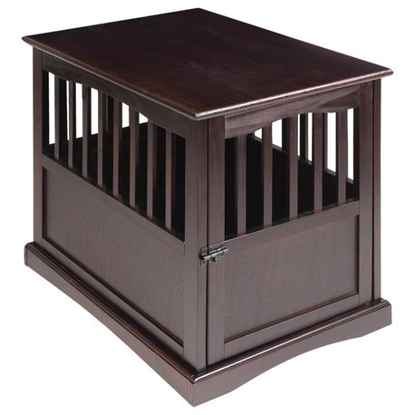 Pet Crate End Table, Espresso, 24"x36.5"x27.75"