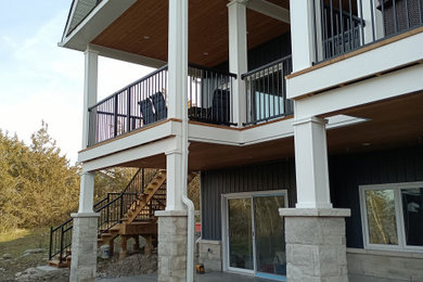 Aluminum railings, post cladding, deck, Stairs, exterior finishing.