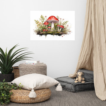 Forest Floor Jewels Watercolor Painting Digital Art Loose Print