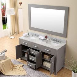 60 inch Traditional Double Sink Bathroom Vanity Gray Finish - Bathroom Vanities And Sink Consoles