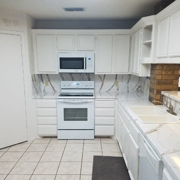 Marble Custom Countertops (white with brown veins)