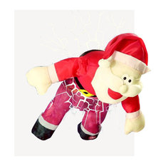 Animated Santa Breaking Through a Window Christmas Display Decoration