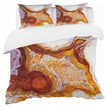 Micro Agate Geode Stone Duvet Cover Set, Twin