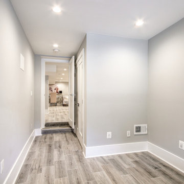 Basement remodel with bedroom space, closet space, living area, Virginia